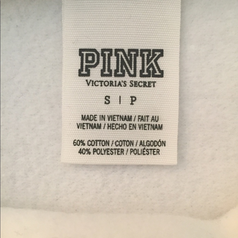 Victoria’s Secret PINK Funnel Neck Hoodie White S - Picture 5 of 7